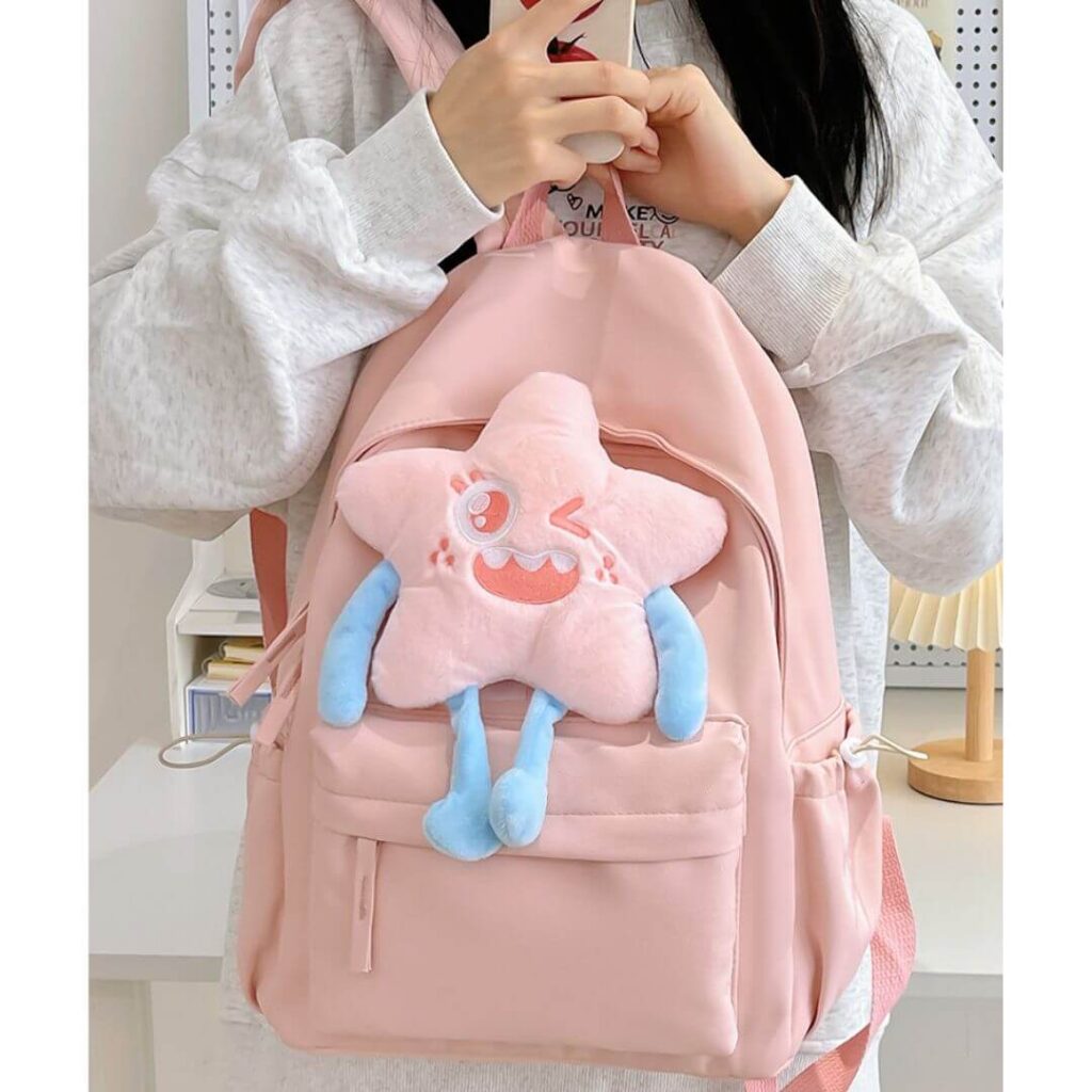 Cute soft girl backpack [Pink]